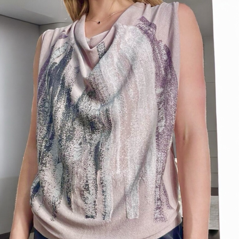 * Sarah Pacini Soft Pink Sleeveless Viscose Sweater Size S